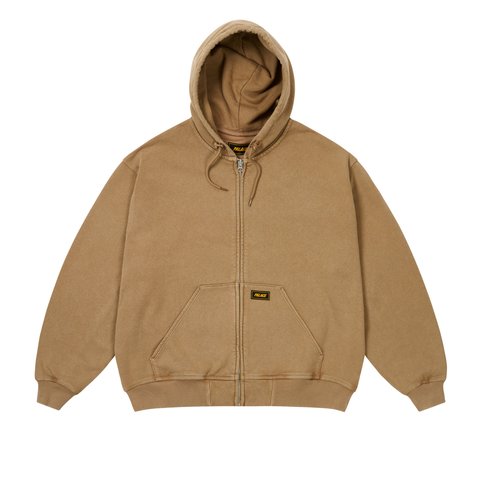 Palace TRIPLE STITCH ZIP HOOD PIGMENT BROWN - $178.00