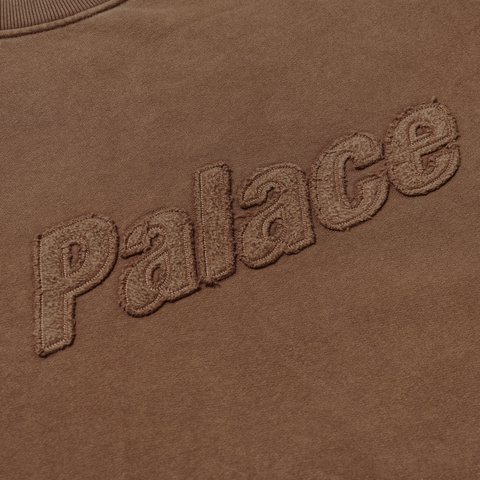 Palace TRIPLE STITCH CREW PIGMENT BROWN - Colorway