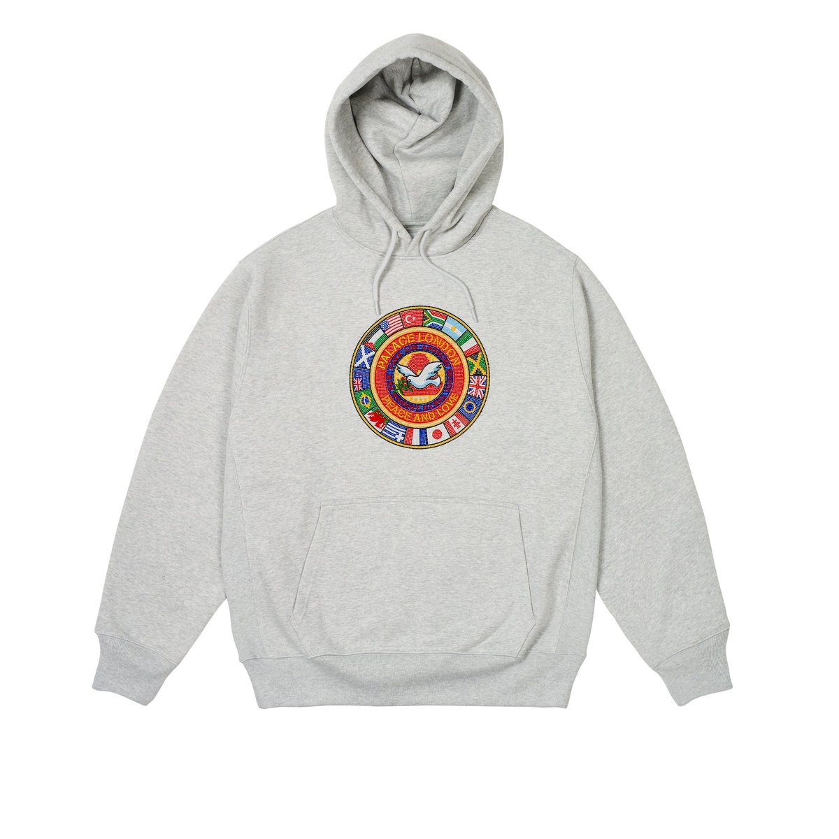 Palace PALACE NATIONS HOOD GREY MARL (Autumn 2024) - €148.00