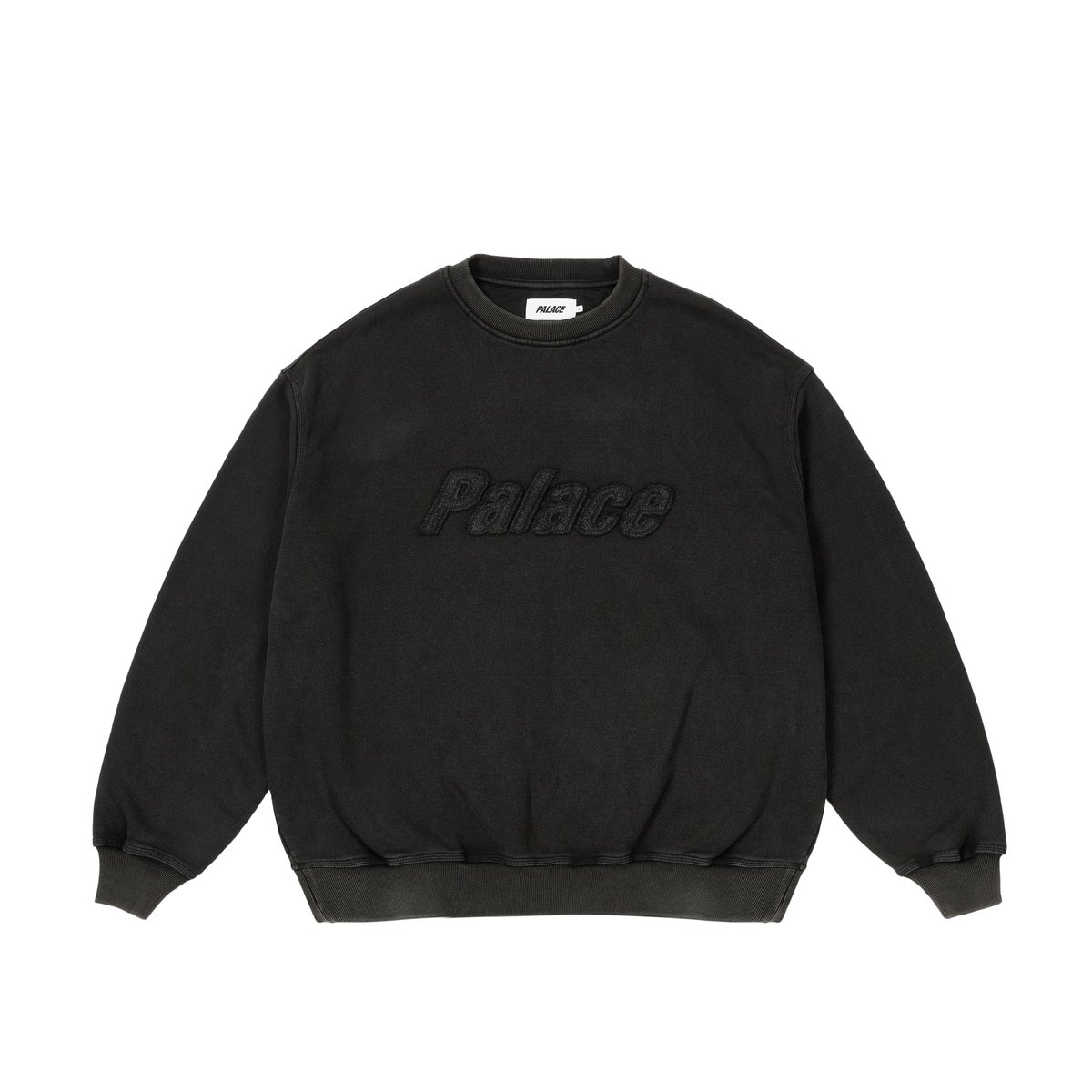 Palace TRIPLE STITCH CREW PIGMENT BLACK (Autumn 2024) - $148.00
