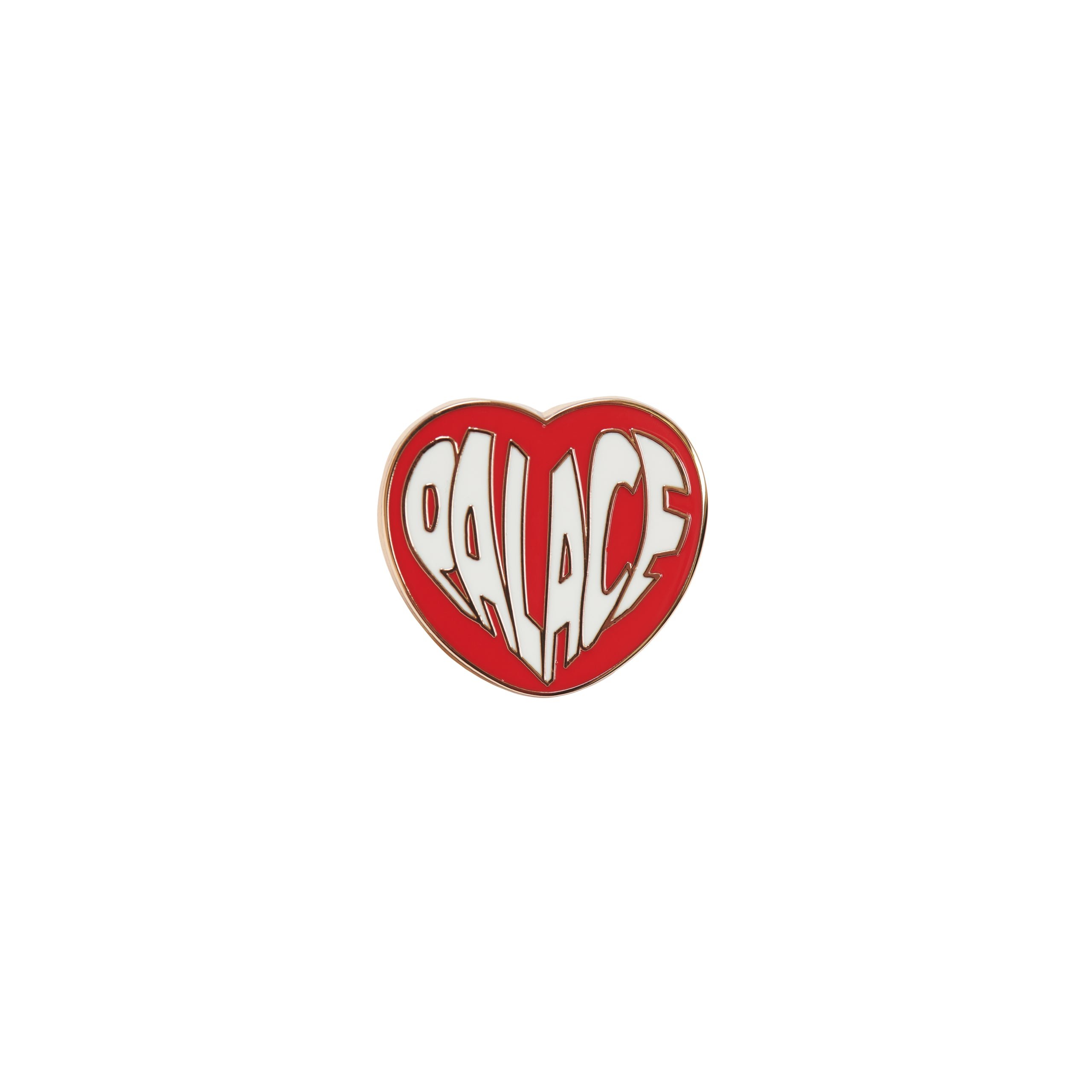 HEART PIN BADGE RED / WHITE