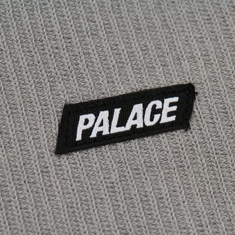 Palace RIB JERSEY LONGSLEEVE CONCRETE GREY / WHITE - Colorway