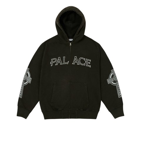 Palace CELTIC ZIP HOOD BLACK - $178.00
