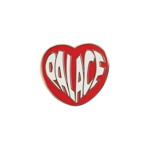 Palace HEART PIN BADGE RED / WHITE - Colorway
