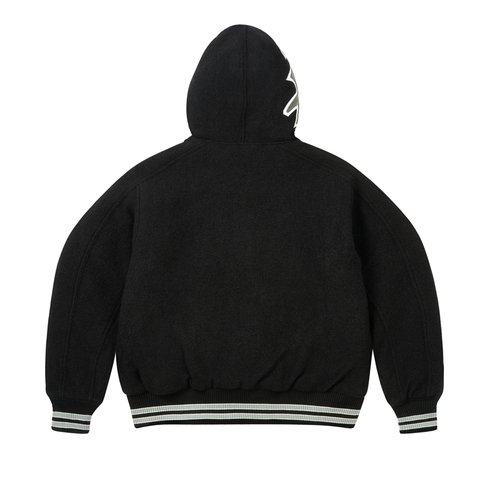 Palace HOODED VARSITY JACKET BLACK - Colorway
