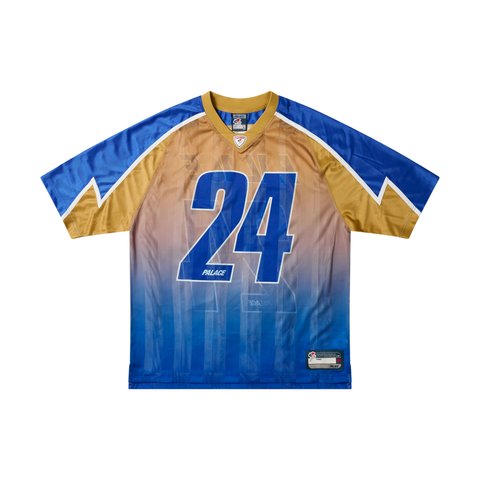 Palace MESHY STRIPE JERSEY BLUE / GOLD - Colorway