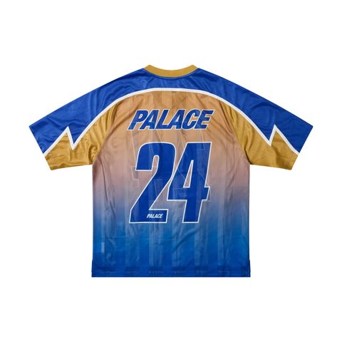 Palace MESHY STRIPE JERSEY BLUE / GOLD - Colorway