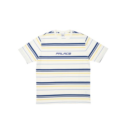 Palace MULTI STRIPER T-SHIRT WHITE - Colorway