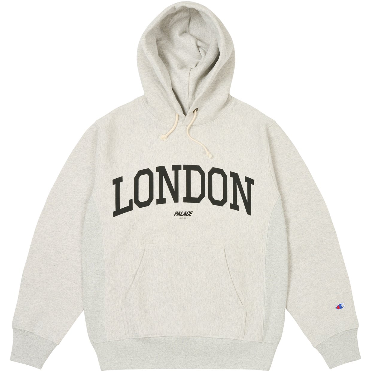PALACE CHAMPION SHOP HOOD LONDON GREY MARL