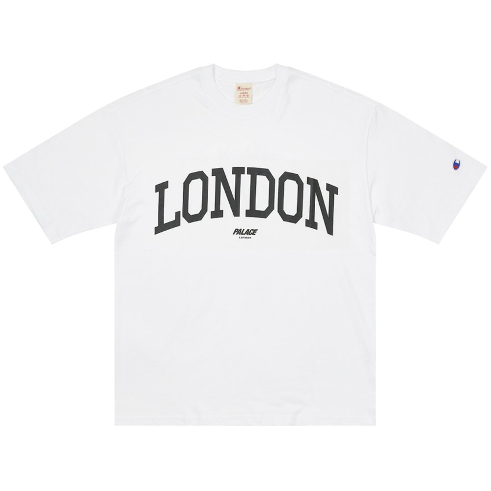 PALACE CHAMPION SHOP T-SHIRT LONDON WHITE