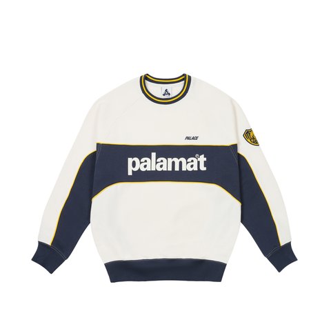 Palace PALAMAT CREW WHITE / NAVY - Colorway