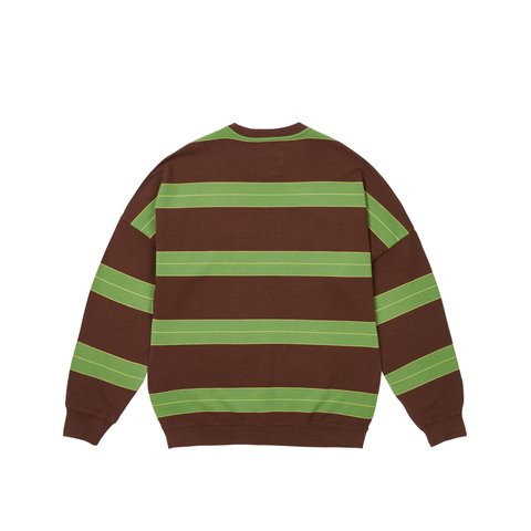 Palace RELAX STRIPE CREW CAKED BROWN - Colorway