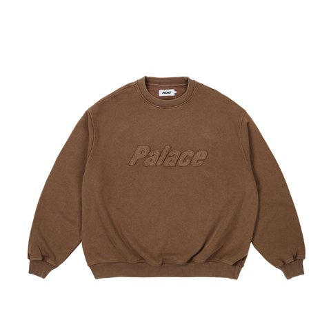 Palace TRIPLE STITCH CREW PIGMENT BROWN - Colorway