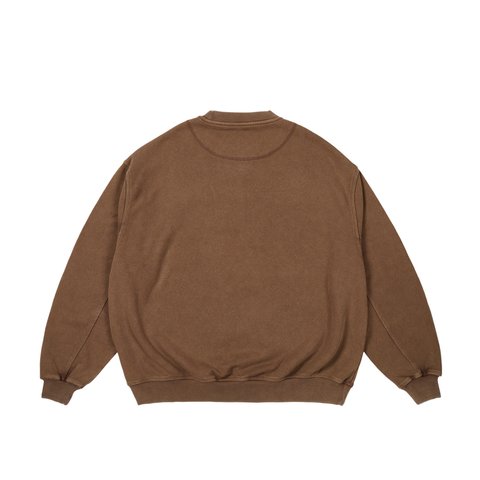 Palace TRIPLE STITCH CREW PIGMENT BROWN - Colorway