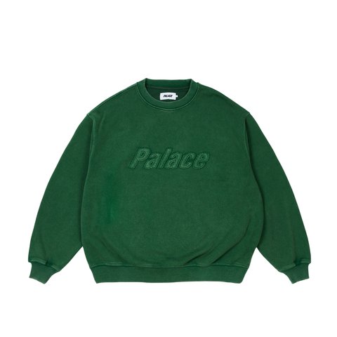Palace TRIPLE STITCH CREW PIGMENT GREEN - Colorway