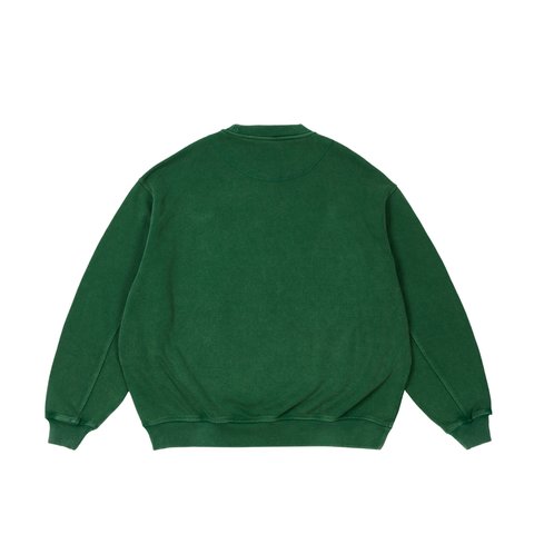 Palace TRIPLE STITCH CREW PIGMENT GREEN - Colorway