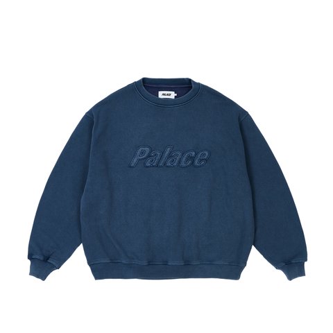Palace TRIPLE STITCH CREW PIGMENT NAVY - Colorway