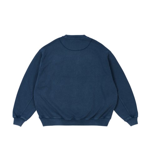 Palace TRIPLE STITCH CREW PIGMENT NAVY - Colorway