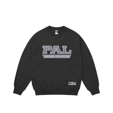 Palace PAL ATHLETICS CREW BLACK - Colorway