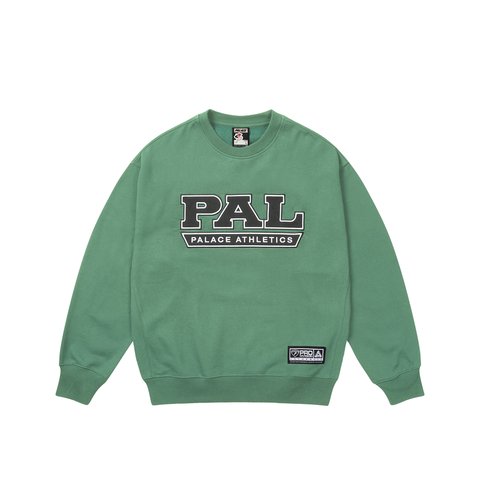 Palace PAL ATHLETICS CREW RACEY GREEN - Colorway