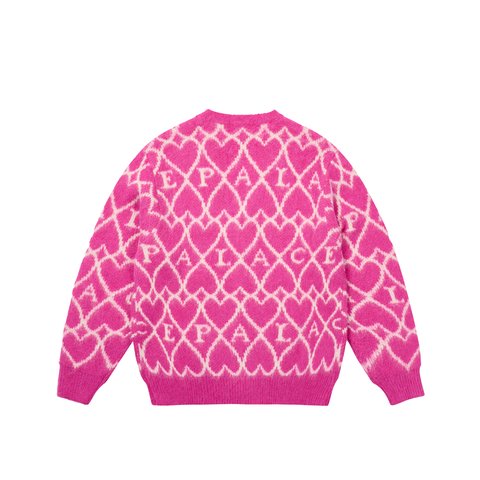 Palace HAIRY HEART KNIT PINK - Colorway