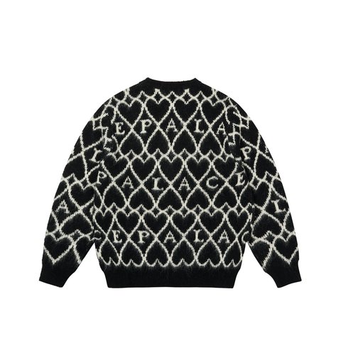Palace HAIRY HEART KNIT BLACK - Colorway