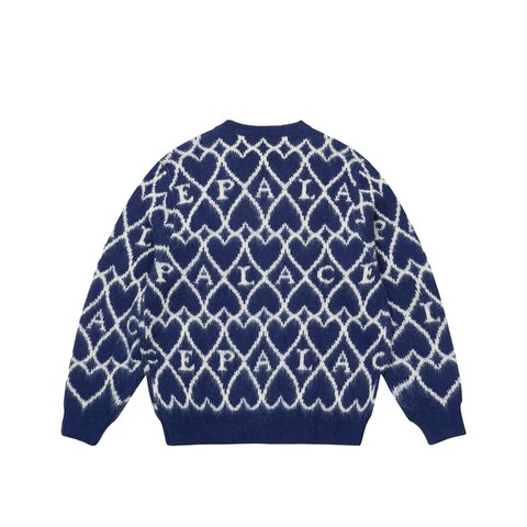 Palace HAIRY HEART KNIT BLUE - Colorway
