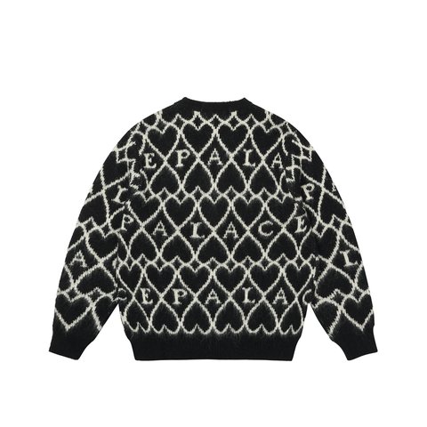 Palace HAIRY HEART KNIT BLACK - Colorway
