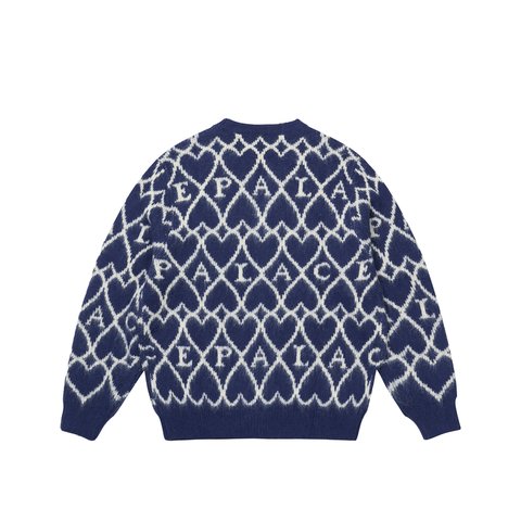 Palace HAIRY HEART KNIT BLUE - Colorway