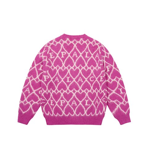 Palace HAIRY HEART KNIT PINK - Colorway