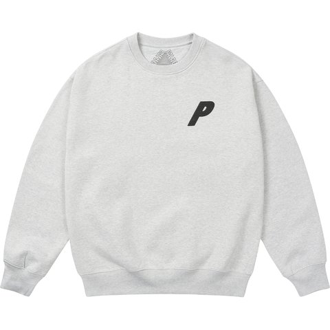 Palace P3 CHAIN PUFF CREW GREY MARL - $148.00