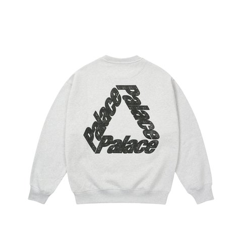 Palace P3 CHAIN PUFF CREW GREY MARL - Colorway