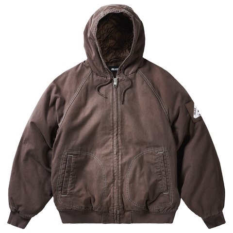 Palace 10 OZ HOODED CANVAS JACKET BROWN