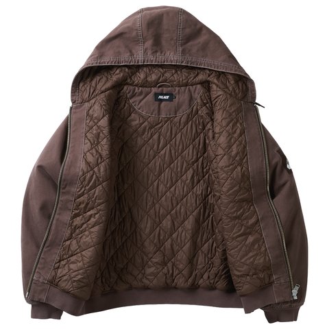 Palace 10 OZ HOODED CANVAS JACKET BROWN - Colorway