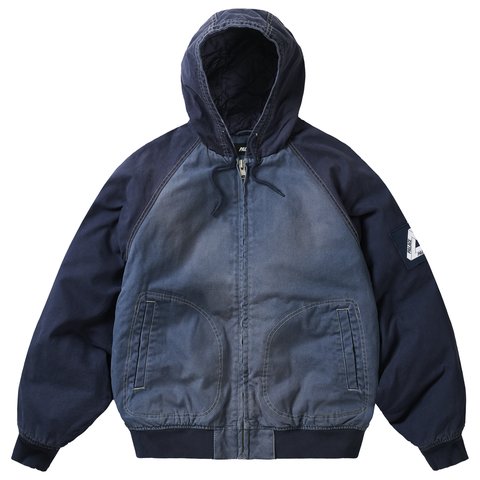 Palace 10 OZ HOODED CANVAS JACKET NAVY BLUE