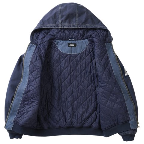 Palace 10 OZ HOODED CANVAS JACKET NAVY BLUE - Colorway