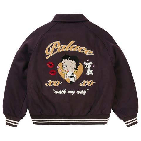 Palace BETTY BOOP VARSITY JACKET BROWN - Colorway