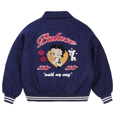 Palace BETTY BOOP VARSITY JACKET NAVY - Colorway