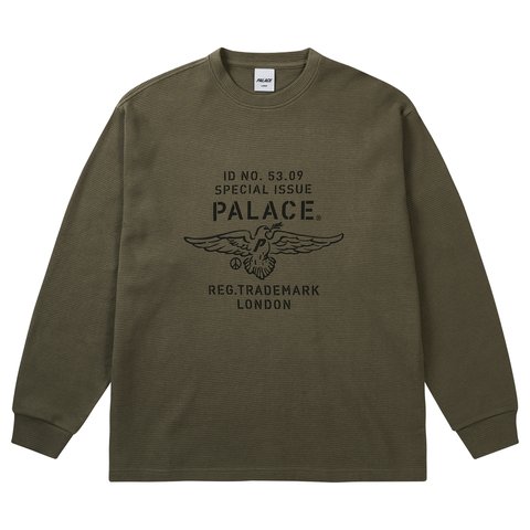 Palace DOVE STAMP WAFFLE LONGSLEEVE ARMY OLIVE
