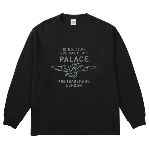 Palace DOVE STAMP WAFFLE LONGSLEEVE BLACK