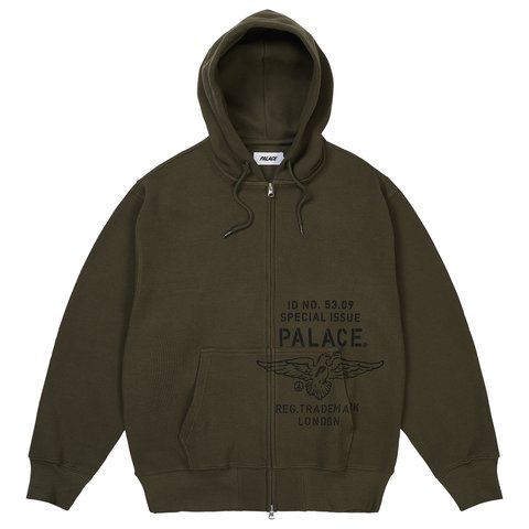 Palace DOVE STAMP WAFFLE ZIP HOOD ARMY OLIVE