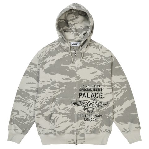 Palace DOVE STAMP WAFFLE ZIP HOOD SNOW CAMO