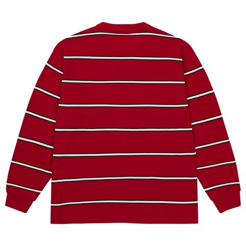 Palace PALACE DUO STRIPE LONGSLEEVE RACEY RED - Colorway