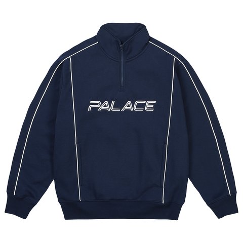 Palace PIPED 1/4 ZIP NAVY