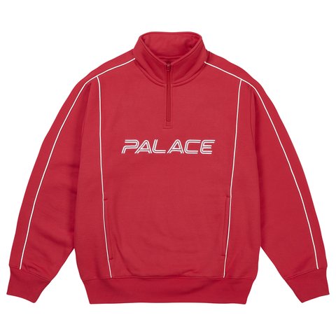 Palace PIPED 1/4 ZIP RACEY RED