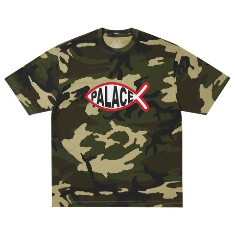 Palace PLAICE T-SHIRT WOODLAND CAMO