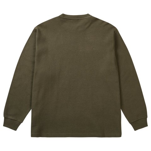 Palace DOVE STAMP WAFFLE LONGSLEEVE ARMY OLIVE - Style 5