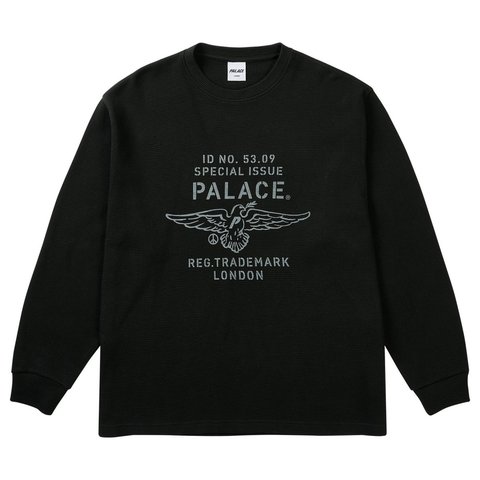 Palace DOVE STAMP WAFFLE LONGSLEEVE BLACK - Style 5