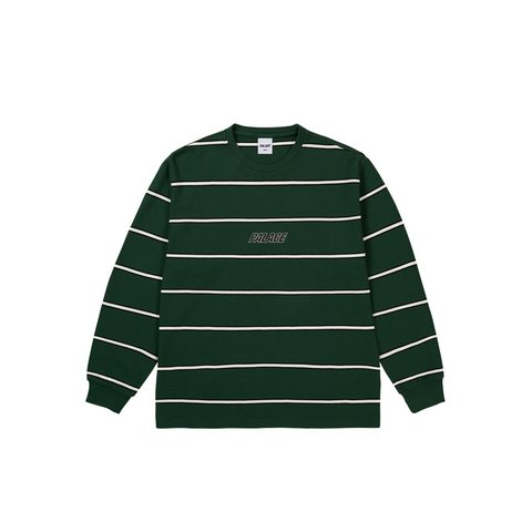 Palace PALACE DUO STRIPE LONGSLEEVE RACEY GREEN - Style 5
