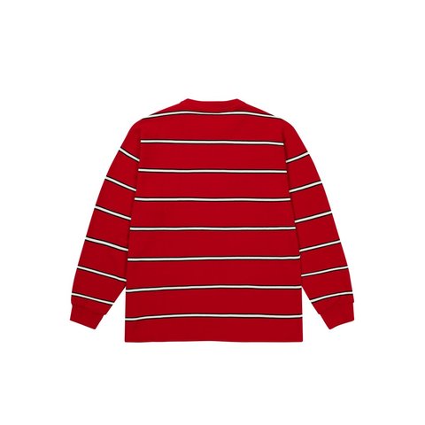 Palace PALACE DUO STRIPE LONGSLEEVE RACEY RED - Style 5